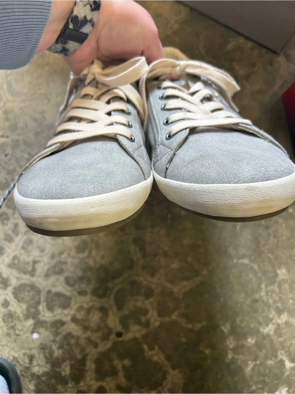 Taos Women Star Gray Canvas Fashion Sneaker Size 12